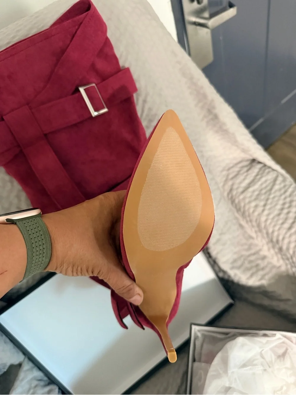 Cape Robbin Burgundy Over-the-Knee Suede Stiletto Boot
